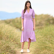 Marble Wrap Dress - Style 6987-197 (Lavender / White)