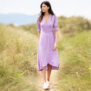 Marble Wrap Dress - Style 6987-197 (Lavender / White)