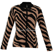 Marble Animal Print Cardigan - Style 7110-209 (Light Tobacco / Black)