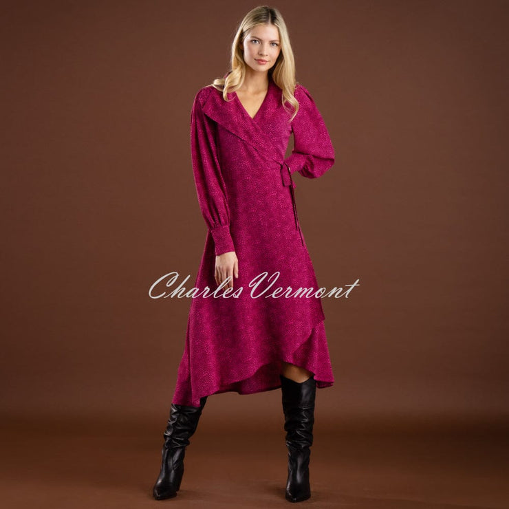 Dark pink wrap dress top