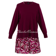 Marble Dress With Sweater Overlay - Style 7155-205 (Berry / Multi)