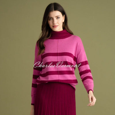 Marble Striped Sweater - Style 7180-206 (Dark Pink / Berry)