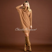 Marble Dress With Cable Knit Detail - Style 7184-208 (Tobacco)