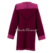 Marble Hooded Cardigan - Style 7196-205 (Berry / Dark Pink)