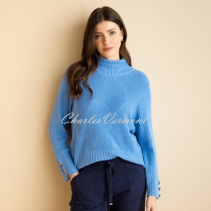 Marble Patterned Knit Sweater - Style 7201-213 (Powder Blue)