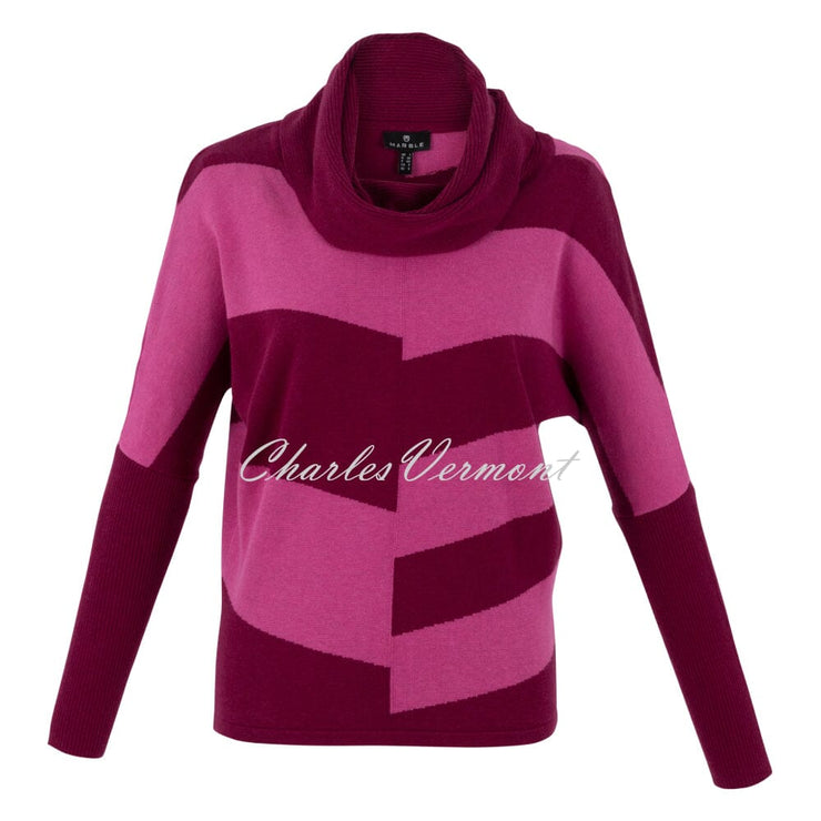 Marble Cowl Neck Sweater Style 7204 205 Berry Dark Pink