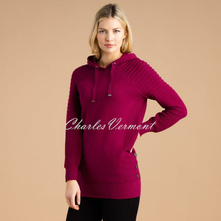 Marble Hooded Sweater - Style 7206-205 (Berry)