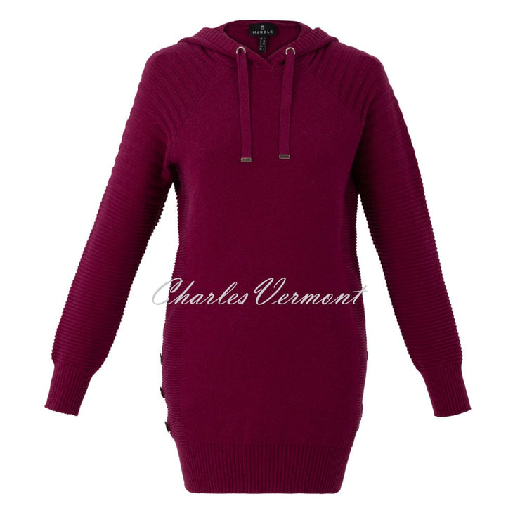 Marble Hooded Sweater - Style 7206-205 (Berry)