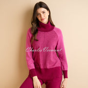 Marble Sweater With Detachable Scarf - Style 7211-205 (Berry)