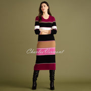 Marble Striped Knit Dress - Style 7216-205 (Berry / Multi)