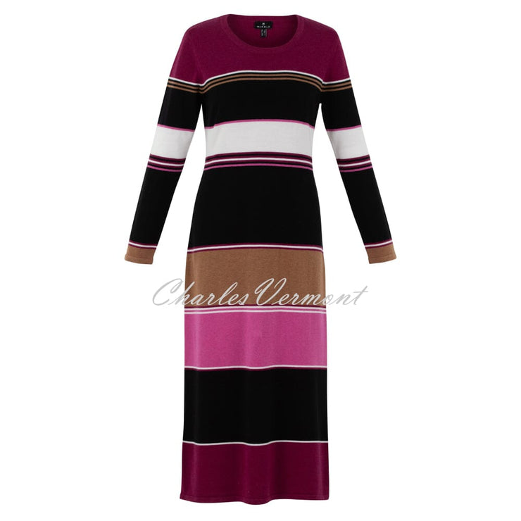 Marble Striped Knit Dress - Style 7216-205 (Berry / Multi)