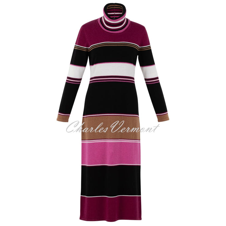 Marble Striped Knit Dress - Style 7216-205 (Berry / Multi)