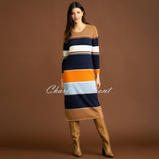 Marble Striped Knit Dress - Style 7216-208 (Tobacco / Multi)