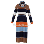 Marble Striped Knit Dress - Style 7216-208 (Tobacco / Multi)