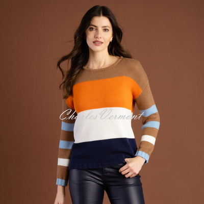 Marble Striped Knit Sweater - Style 7217-208 (Tobacco / Multi)