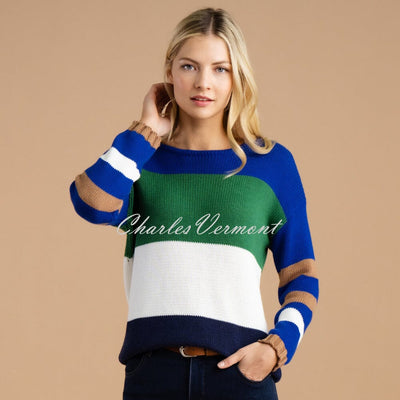 Marble Striped Knit Sweater - Style 7217-210 (Royal Blue / Multi)
