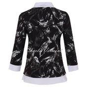 Dolcezza 2-in-1 Brush Stroke Print Sweater with Shirt Insert - Style 73142