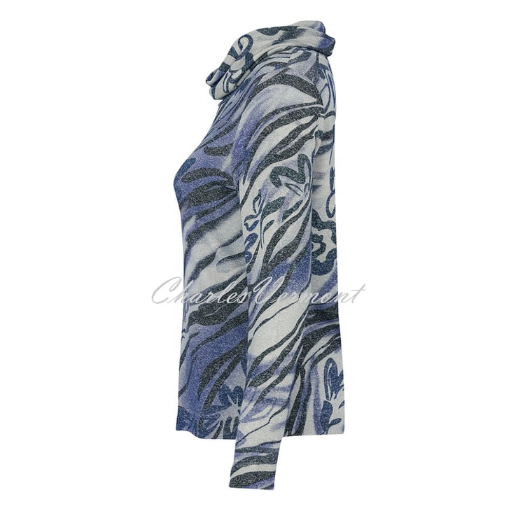 Dolcezza Cowl Neck Top - Style 73182 (Indigo)