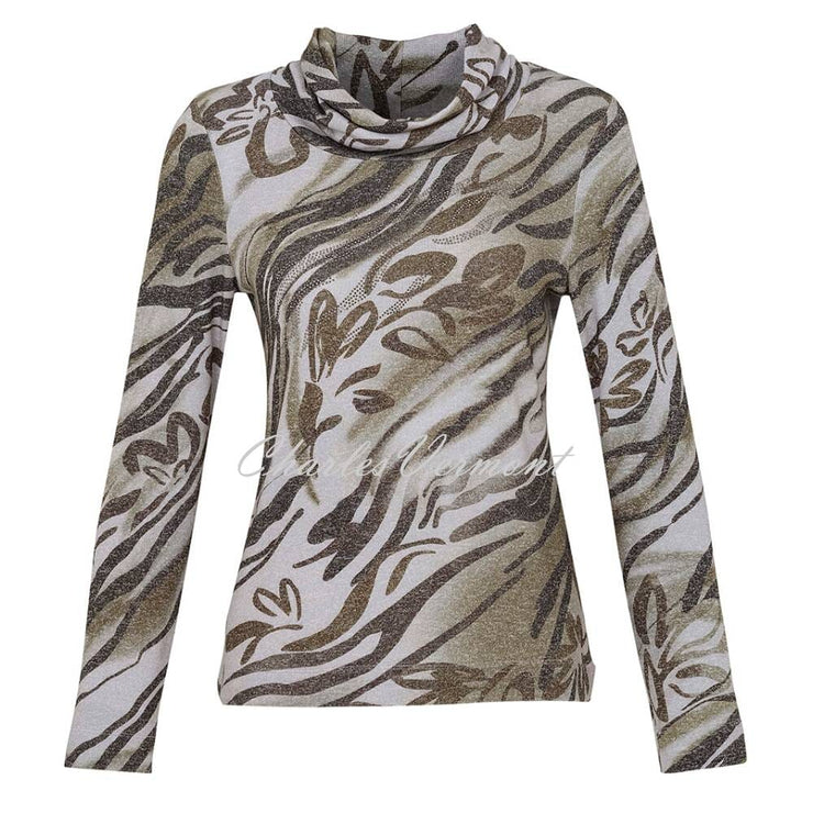 Dolcezza Cowl Neck Top - Style 73182 (Khaki)