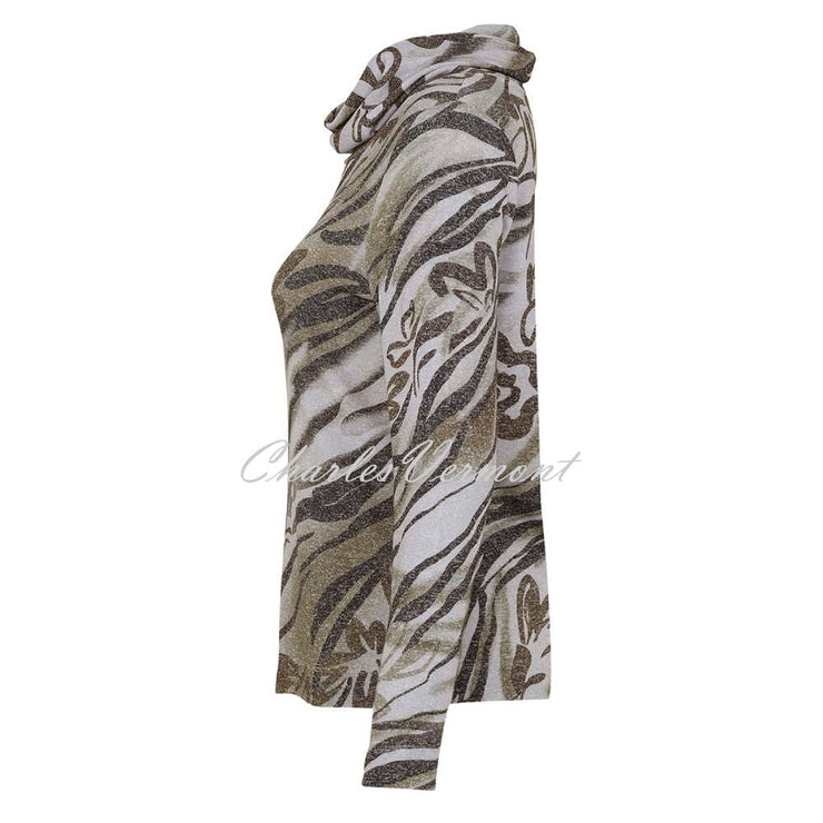 Dolcezza Cowl Neck Top - Style 73182 (Khaki)