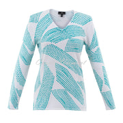 Marble Printed Sweater - Style 7337-151 (Aqua / White)