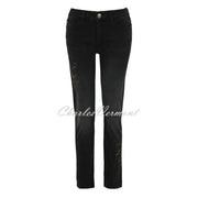 Dolcezza Hand Painted Denim Jean - Style 73403 (Washed Effect Black Jean)