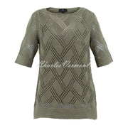 Marble Crochet Sweater Top - Style 7345-123 (Khaki)