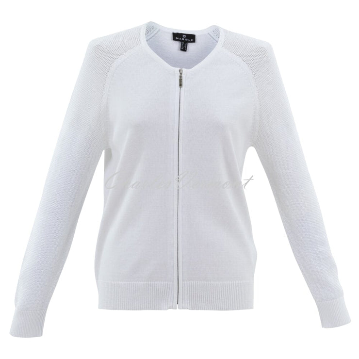 Marble Zip Cardigan - Style 7354-102 (White)