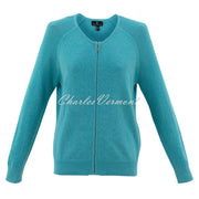 Marble Zip Cardigan - Style 7354-151 (Aqua)