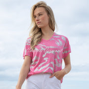 Marble Abstract Foil Print Top - Style 7371-194 (Pink)