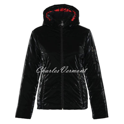 Dolcezza High Gloss Coat with Printed Lining and Hood - Style 73816