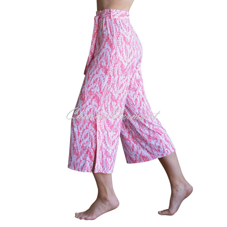 Marble Printed Culotte Trouser - Style 7409-135 (Watermelon / White)