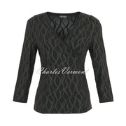 Dolcezza 'Timeless Leather' Wrap V-Neck Top - Style 74121