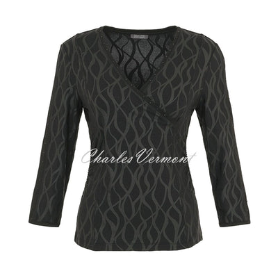 Dolcezza 'Timeless Leather' Wrap V-Neck Top - Style 74121