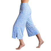Marble Abstract Print Culotte Trouser - Style 7412-213 (Powder Blue / White)