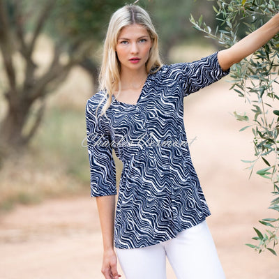 Marble Printed Tunic Top - Style 7413-103