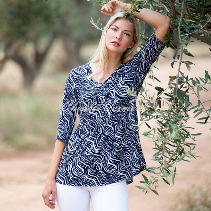 Marble Printed Tunic Top - Style 7413-103