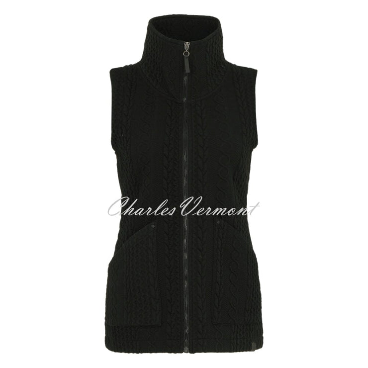 Dolcezza 'Colourful Sport Chic' Patterned Gilet - Style 74201 (Black)