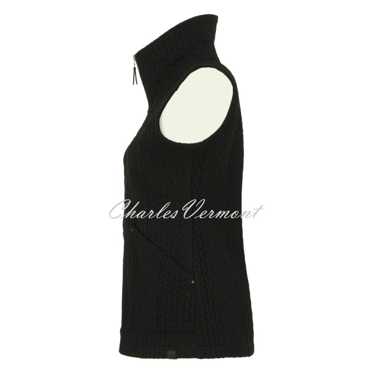 Dolcezza 'Colourful Sport Chic' Patterned Gilet - Style 74201 (Black)
