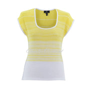 Marble Ombré Sleeveless Knit Top - Style 7438-152 (Yellow / White)