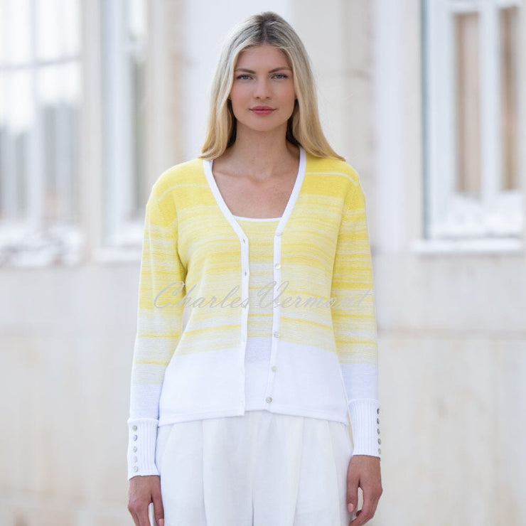 Marble Ombré Sleeveless Knit Top - Style 7438-152 (Yellow / White)