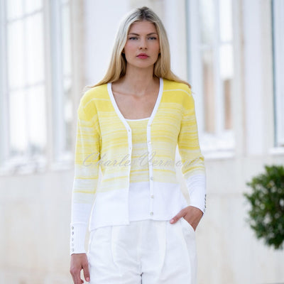 Marble Ombré Knit Cardigan - Style 7439-152 (Yellow / White)