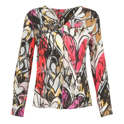 Dolcezza 'Watermelon Heart' V-Neck Blouse - Style 74607
