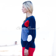 Marble Spot Sweater - Style 7461-103 (Navy / Red)