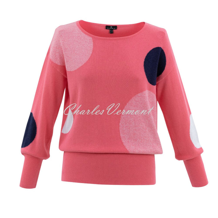 Marble Spot Sweater - Style 7461-135 (Watermelon / Navy / White)