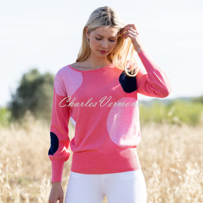 Marble Spot Sweater - Style 7461-135 (Watermelon / Navy / White)