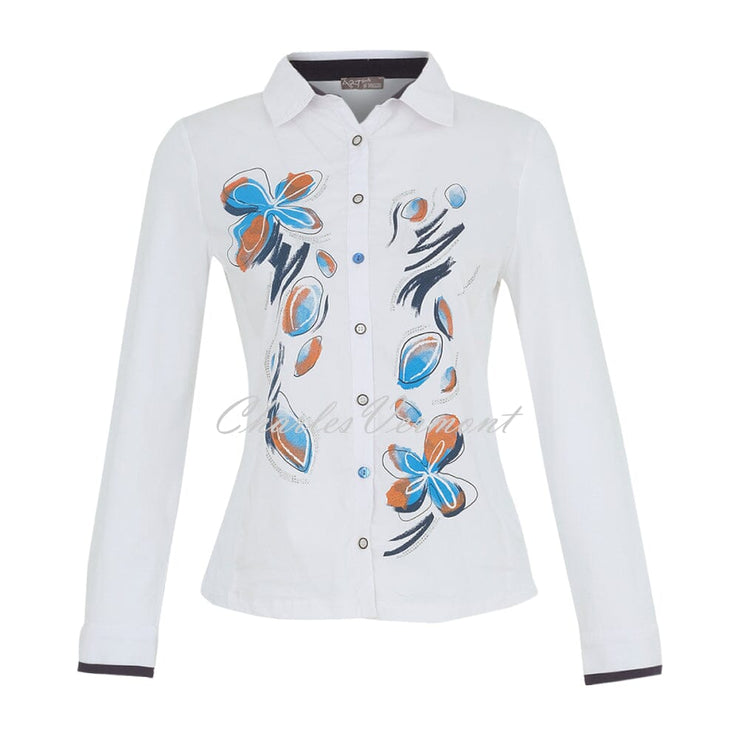 Dolcezza 'Flora' Blouse With Rhinestone Detail - Style 74703