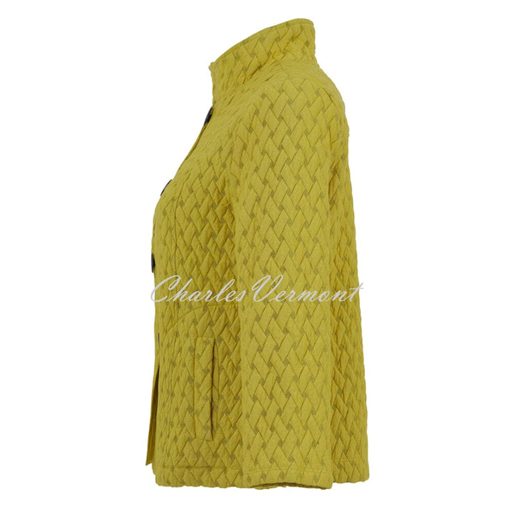 Dolcezza 'Basket Weave' Button Jacket - Style 75181 (Chartreuse)