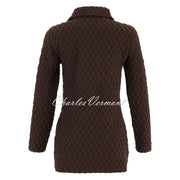 Dolcezza 'Basket Weave' Patterned Zip Jacket - Style 75183 (Brown)