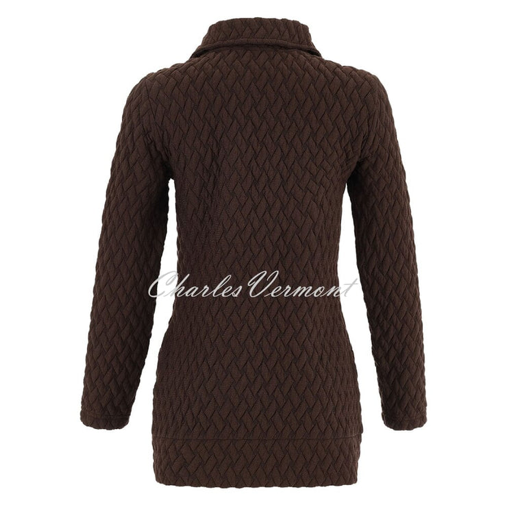 Dolcezza 'Basket Weave' Patterned Zip Jacket - Style 75183 (Brown)